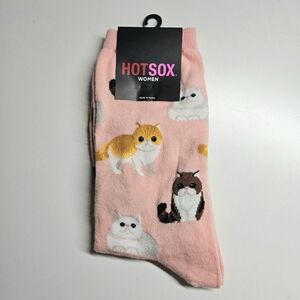 NWT Hot Sox | Persian Cat Pick Socks Crew Tube Fun Kitty Kitten Womens